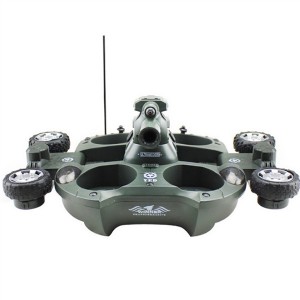 Hot sale amphibious remote control tank ship, 2020 new Four-wheel drive remote control charging launch car toy