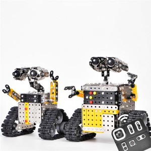 2020 Assembly toy children puzzle boy intelligence robot assembly metal wall-e robot remote assembly model