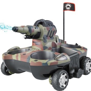 Hot sale amphibious remote control tank ship, 2020 new Four-wheel drive remote control charging launch car toy