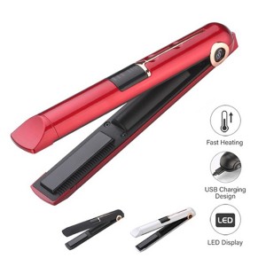 Explosion model wireless USB charging roll straight dual-use electric hair clip / curly hair stick