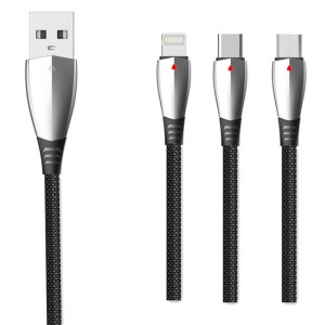 2020 Portable New Product Nylon Braided Zinc Alloy Fast Charging USB Data Line Cable for iPhone Lightning