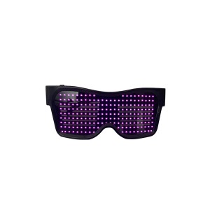 Hot sale multi color DIY message flashing eyeglasses, Rechargeable rave party LED Bluetooth Glasses for dancing