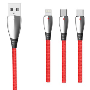 2020 Portable New Product Nylon Braided Zinc Alloy Fast Charging USB Data Line Cable for iPhone Lightning