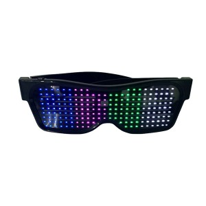 Hot sale multi color DIY message flashing eyeglasses, Rechargeable rave party LED Bluetooth Glasses for dancing